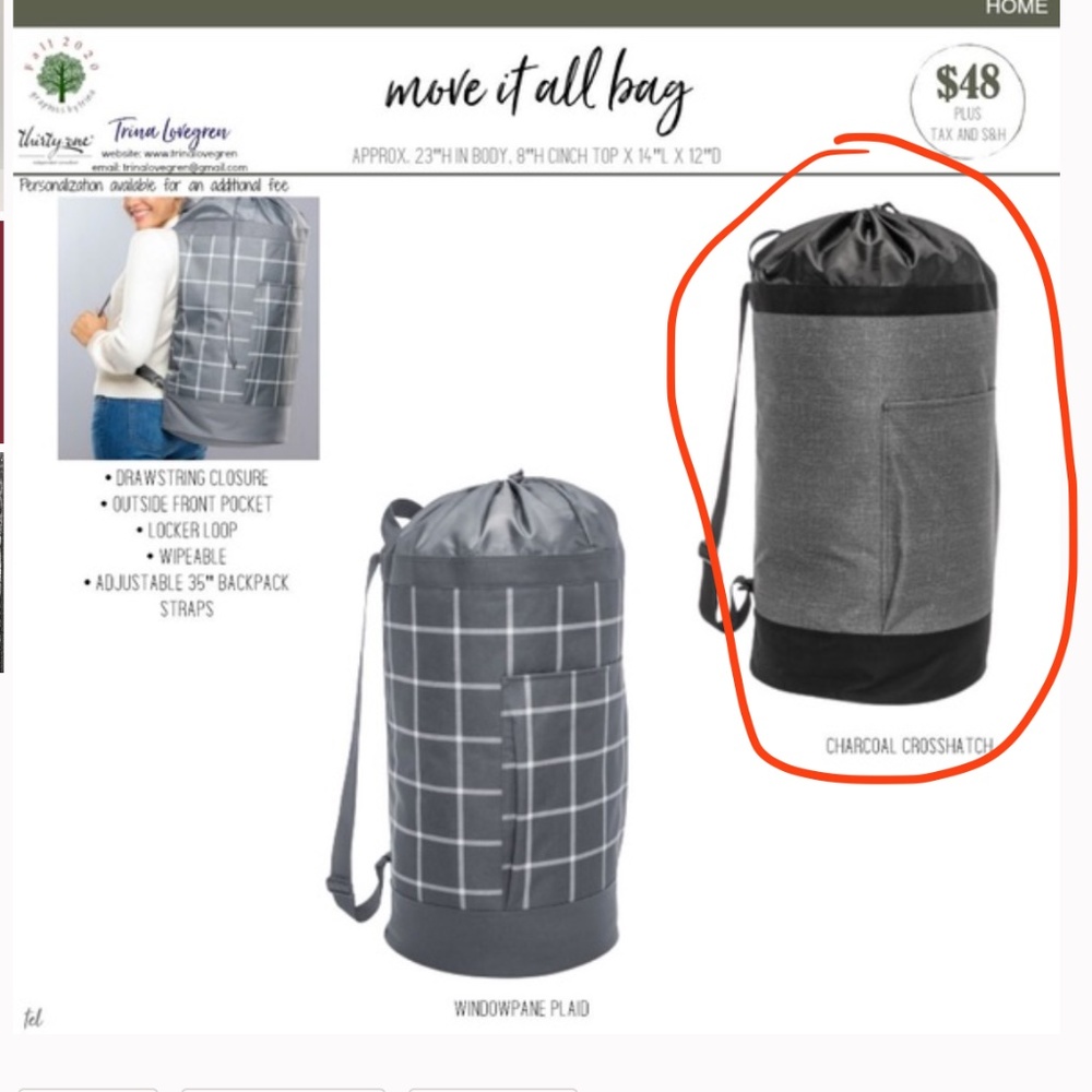 Move It All Bag - charcoal crosshatch